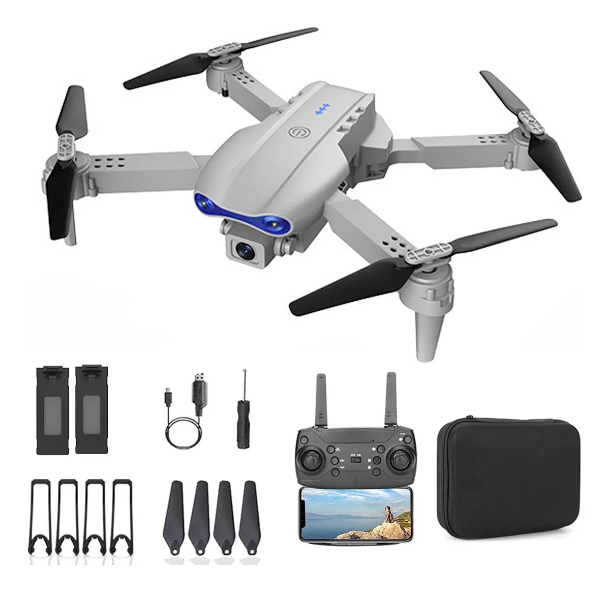 Ourlife WRJ-S96 Mini Drone Profesional Gris 4K Cámara Dual Giro 360 Soporta Fotos Y Videos