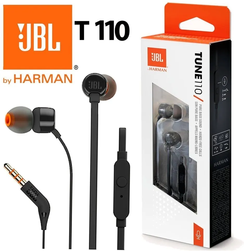 Audífonos in-ear alámbricos JBL Tune 110 JBLT110 black