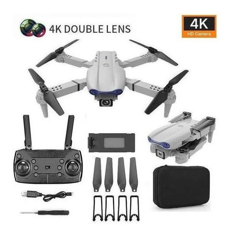 Ourlife WRJ-S96 Mini Drone Profesional Gris 4K Cámara Dual Giro 360 Soporta Fotos Y Videos