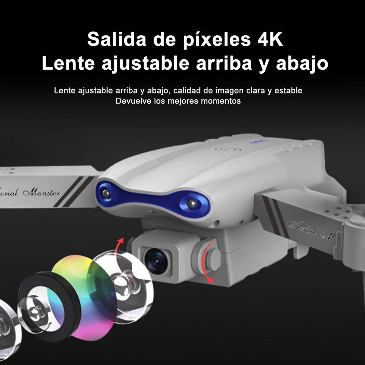 Ourlife WRJ-S96 Mini Drone Profesional Gris 4K Cámara Dual Giro 360 Soporta Fotos Y Videos