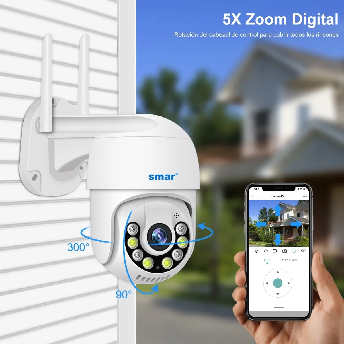 Smar Kit de 4 Cámaras de Seguridad Video vigilancia Wifi 3mp Disco 1tb Voz bidireccional 
