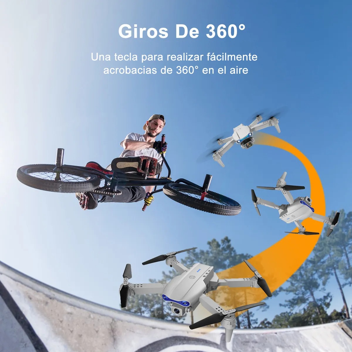 Ourlife WRJ-S96 Mini Drone Profesional Gris 4K Cámara Dual Giro 360 Soporta Fotos Y Videos