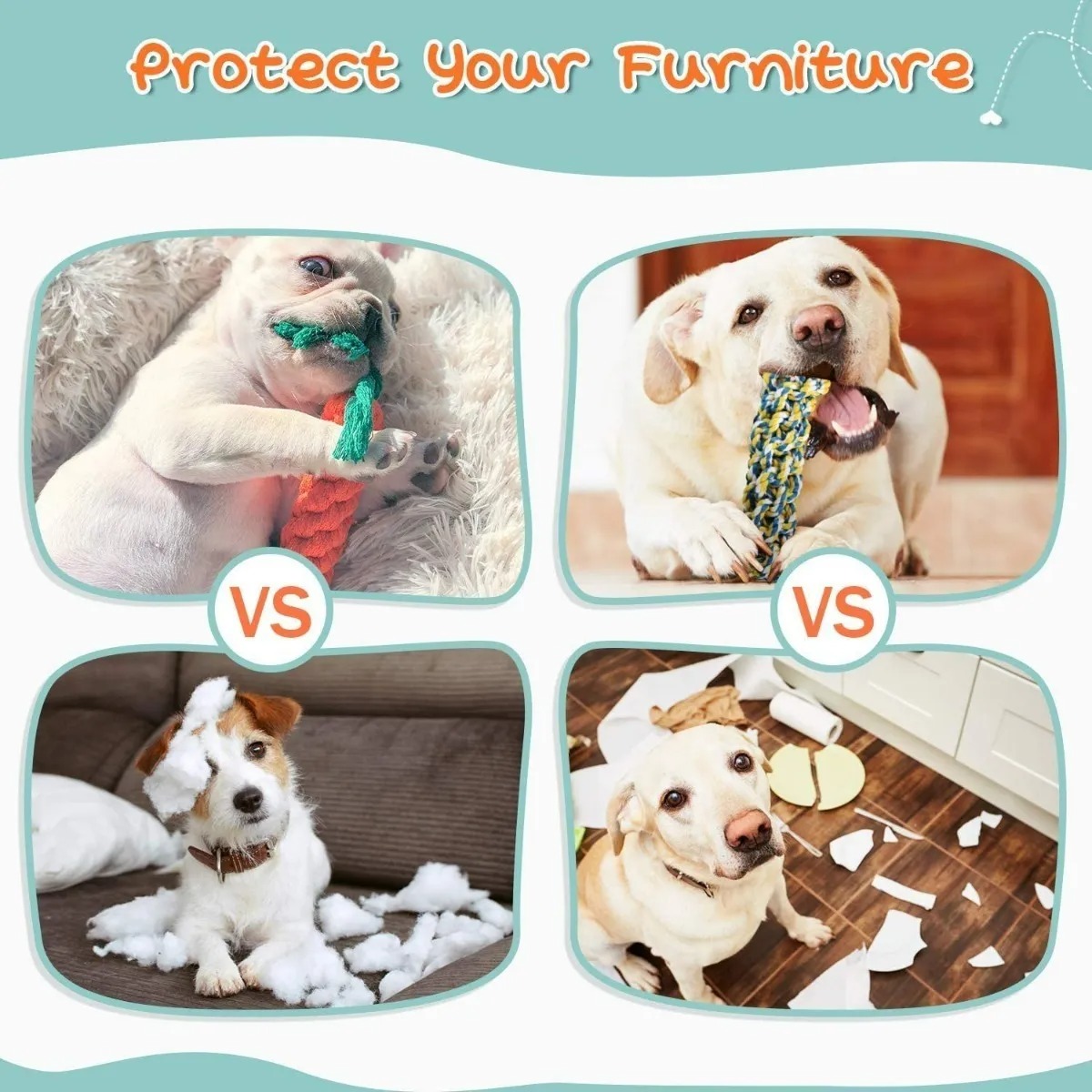 Juguetes De Cuerda Para Perro Morder Paquete De 10pz