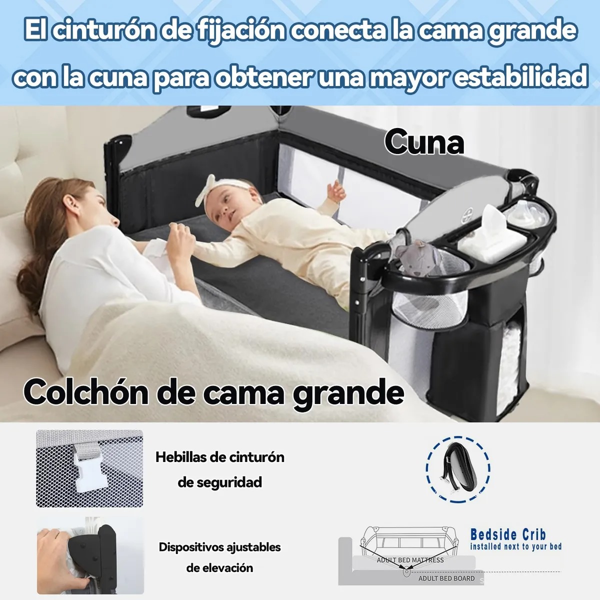 Cuna Corral Plegable Viajero Bebé 5 En 1 Cambiador Exterior