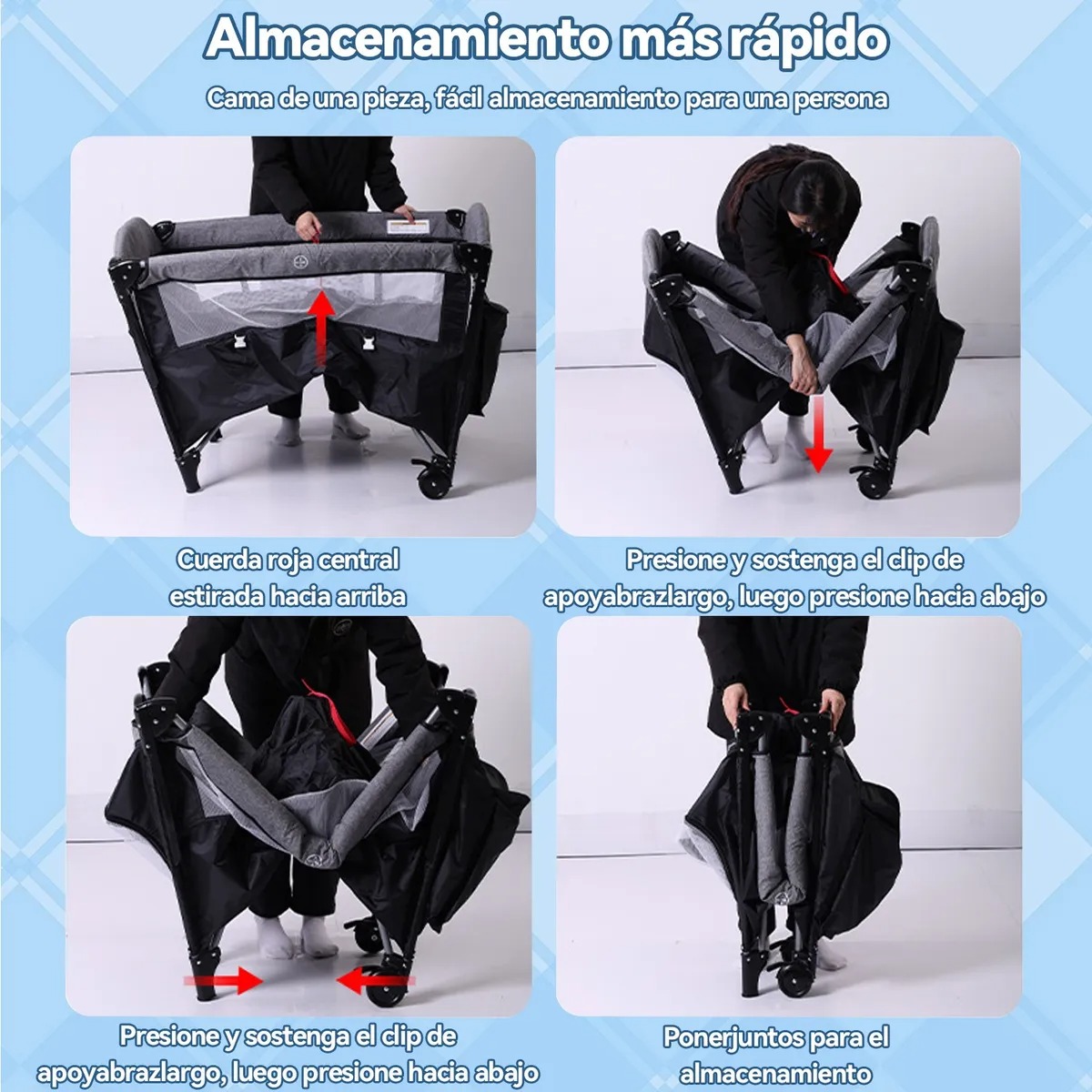 Cuna Corral Plegable Viajero Bebé 5 En 1 Cambiador Exterior
