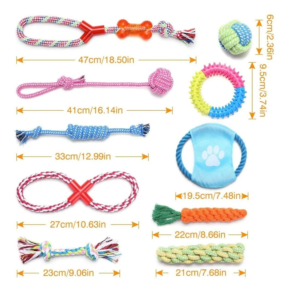 Juguetes De Cuerda Para Perro Morder Paquete De 10pz