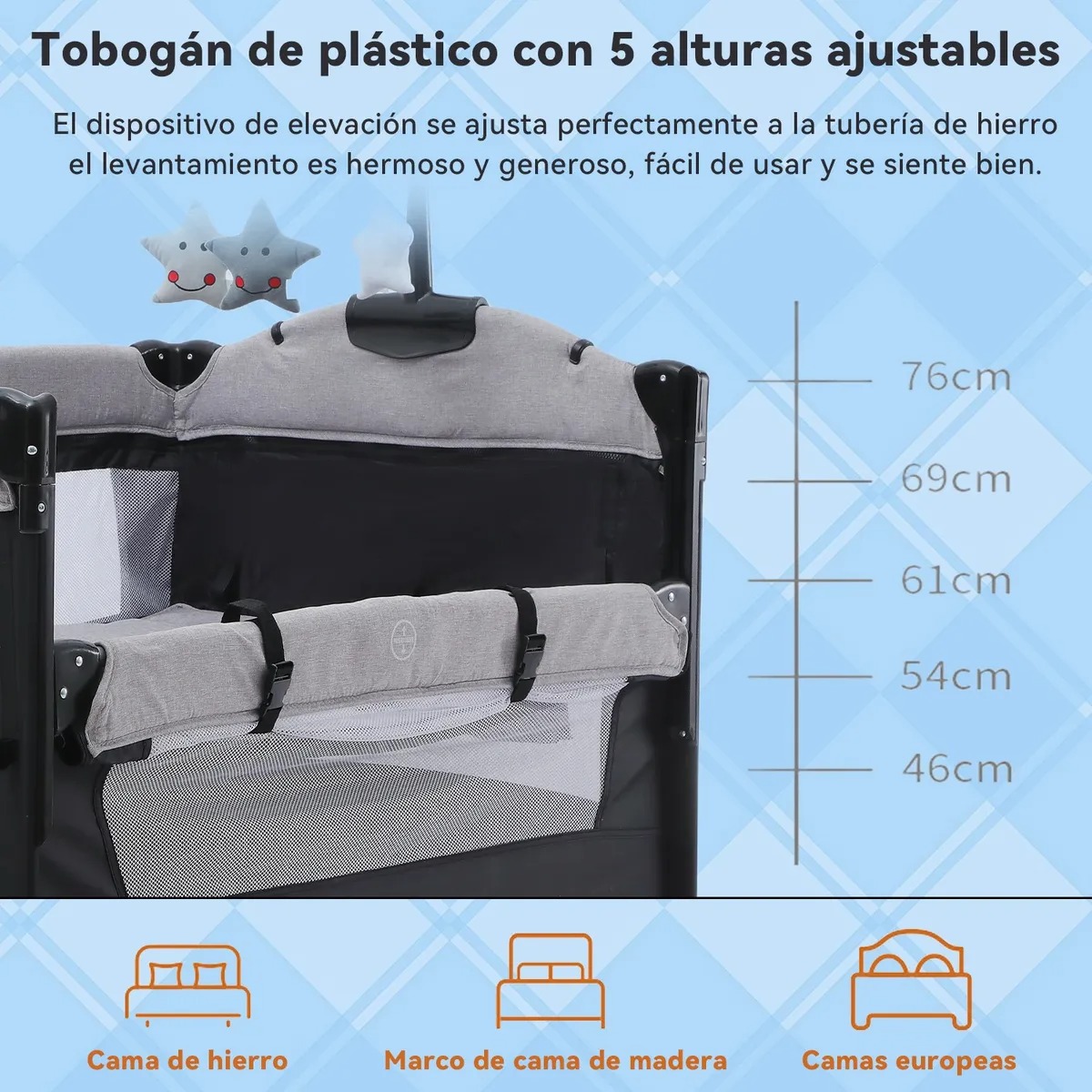 Cuna Corral Plegable Viajero Bebé 5 En 1 Cambiador Exterior
