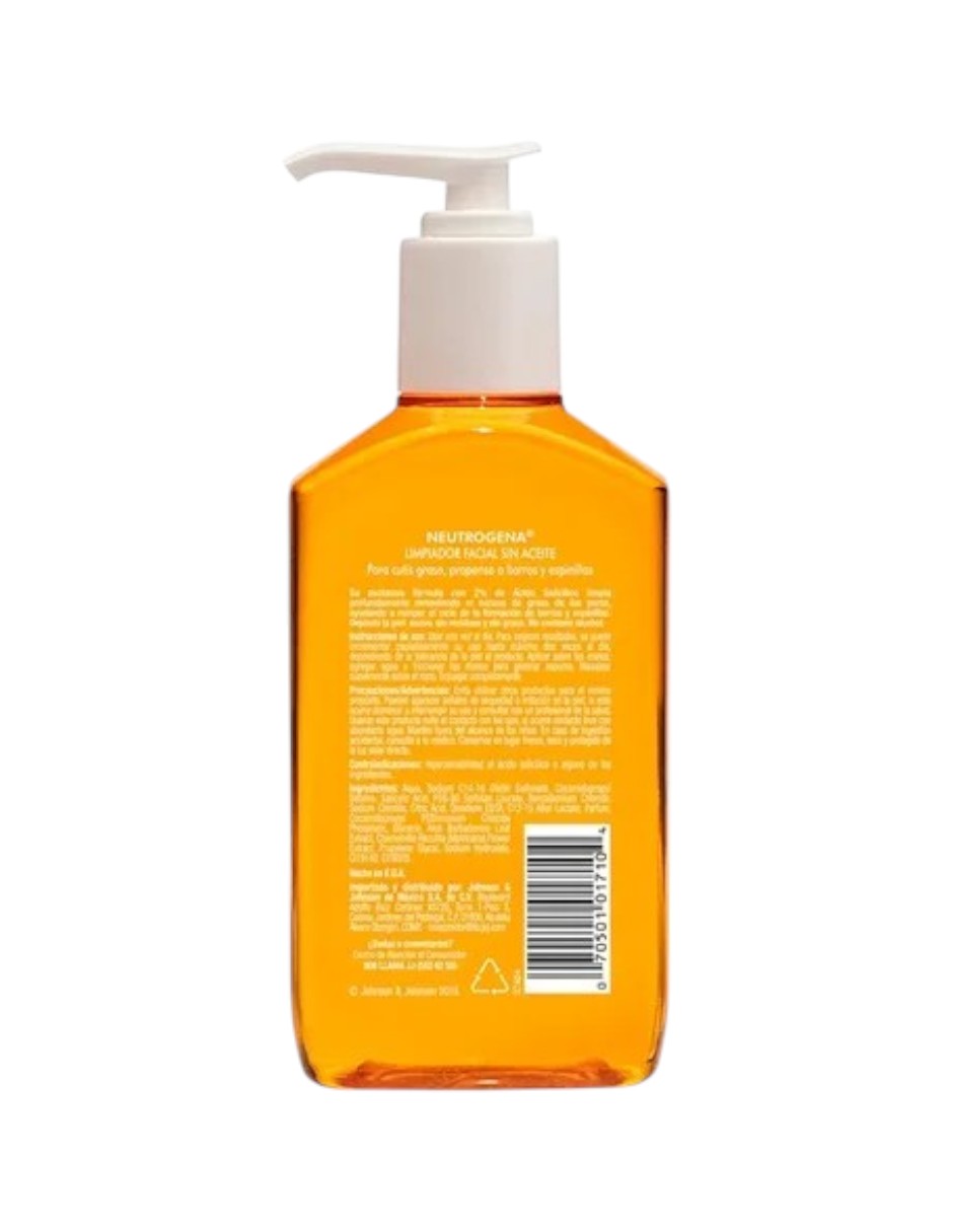 Gel Limpiador Facial Neutrogena Oil free Ácido Salicílico 177 Ml