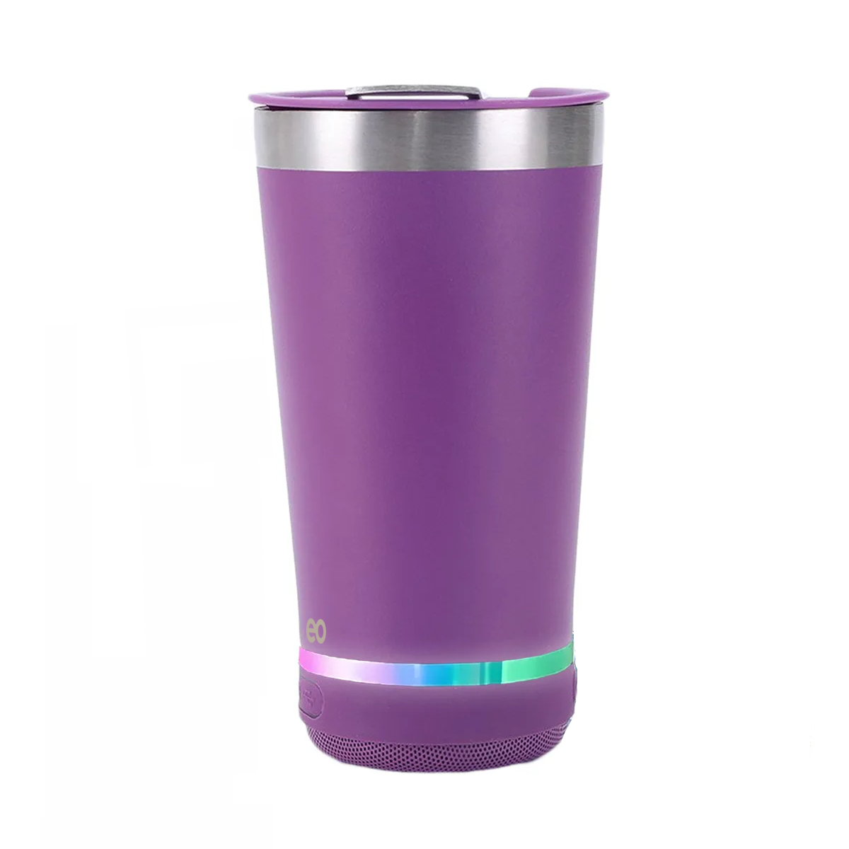 Termo Bocina Portátil Inoxidable Con Tapa Termo Violeta