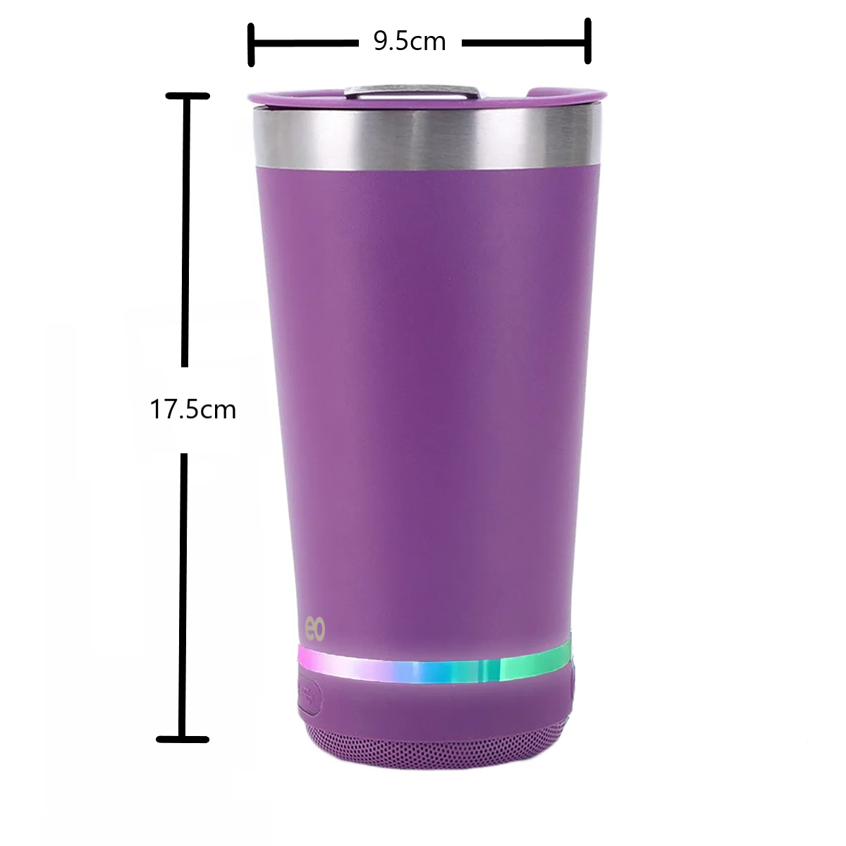 Termo Bocina Portátil Inoxidable Con Tapa Termo Violeta