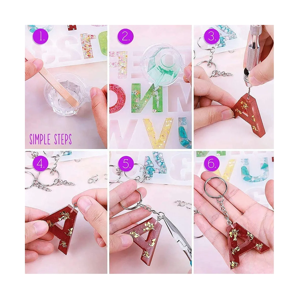 Set De Moldes De Silicona Para Resina, 290 Piezas