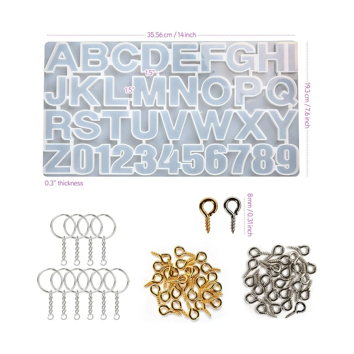 Set De Moldes De Silicona Para Resina, 290 Piezas