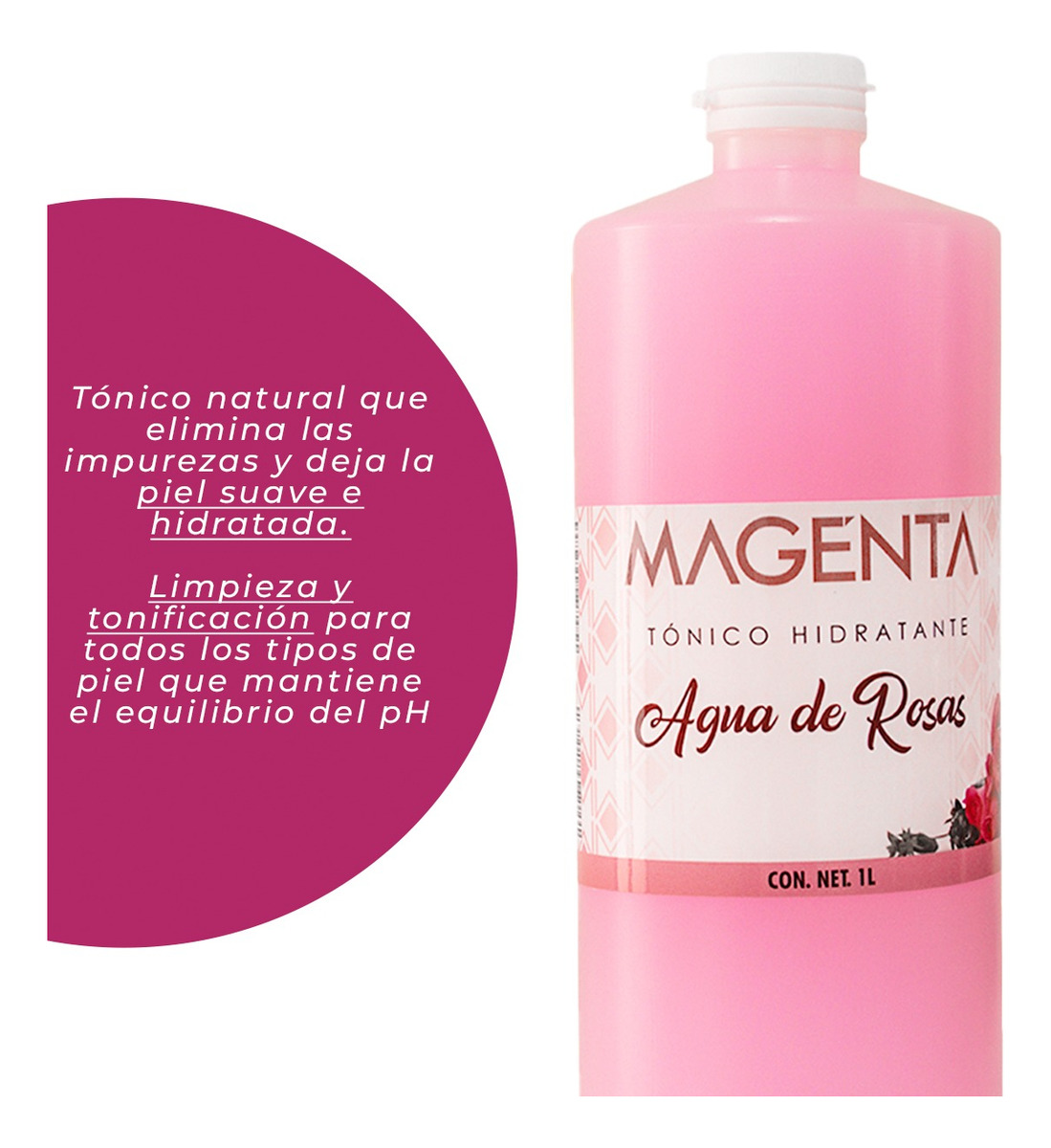 Agua De Rosas 100% Natural De 1 Litro Increíbles Beneficios