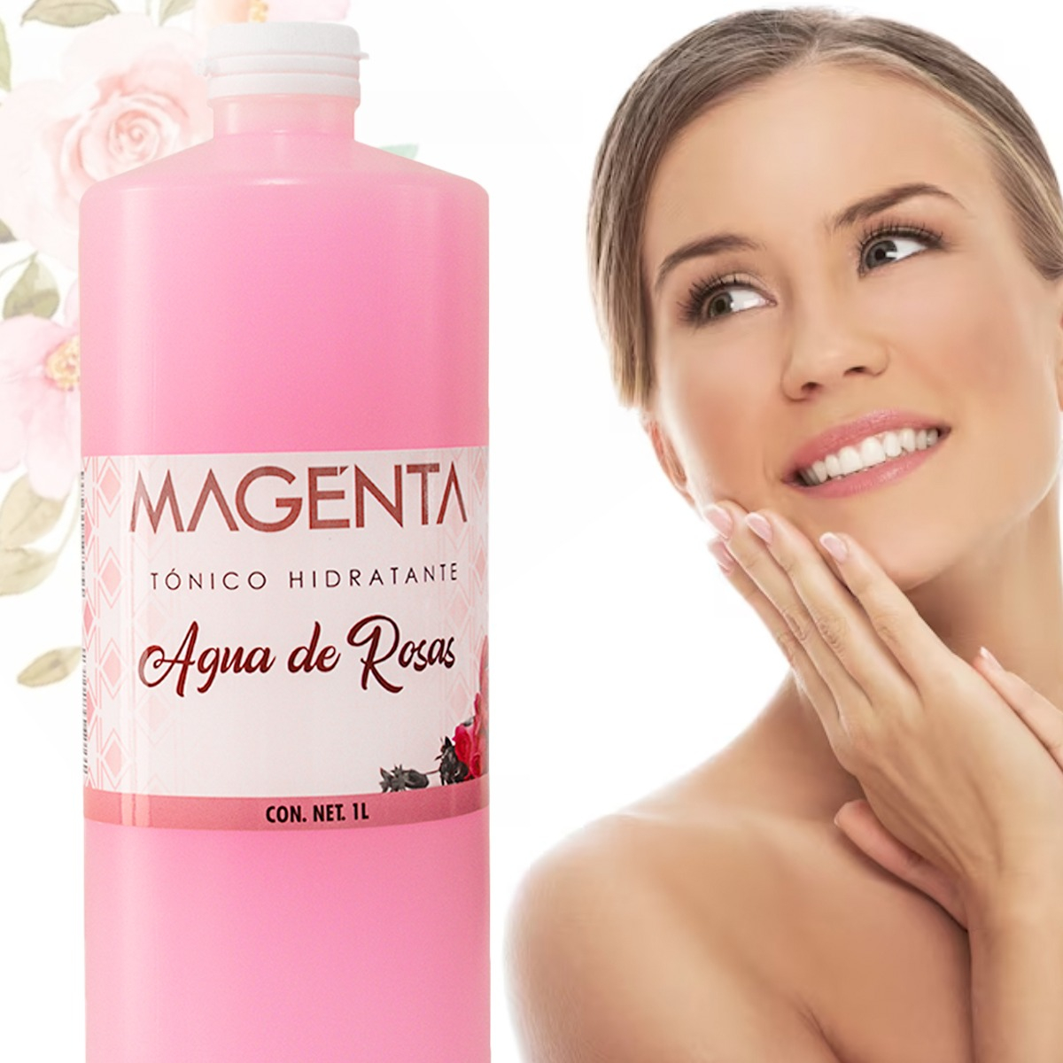 Agua De Rosas 100% Natural De 1 Litro Increíbles Beneficios