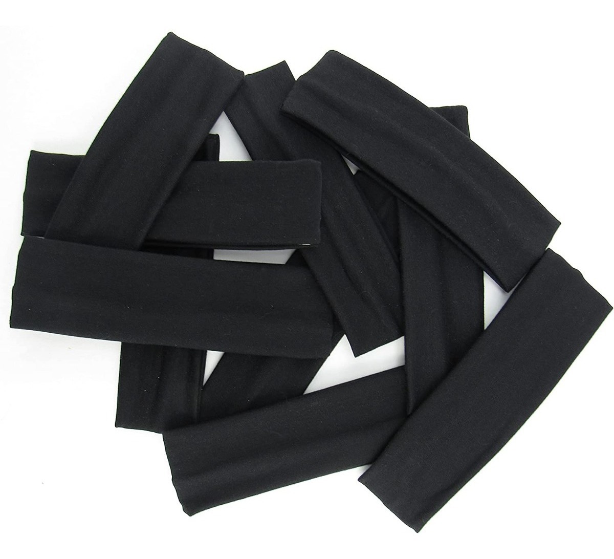 Diadema Sport Valerina Banda De Cabello Algodon 12 Piezas Negras