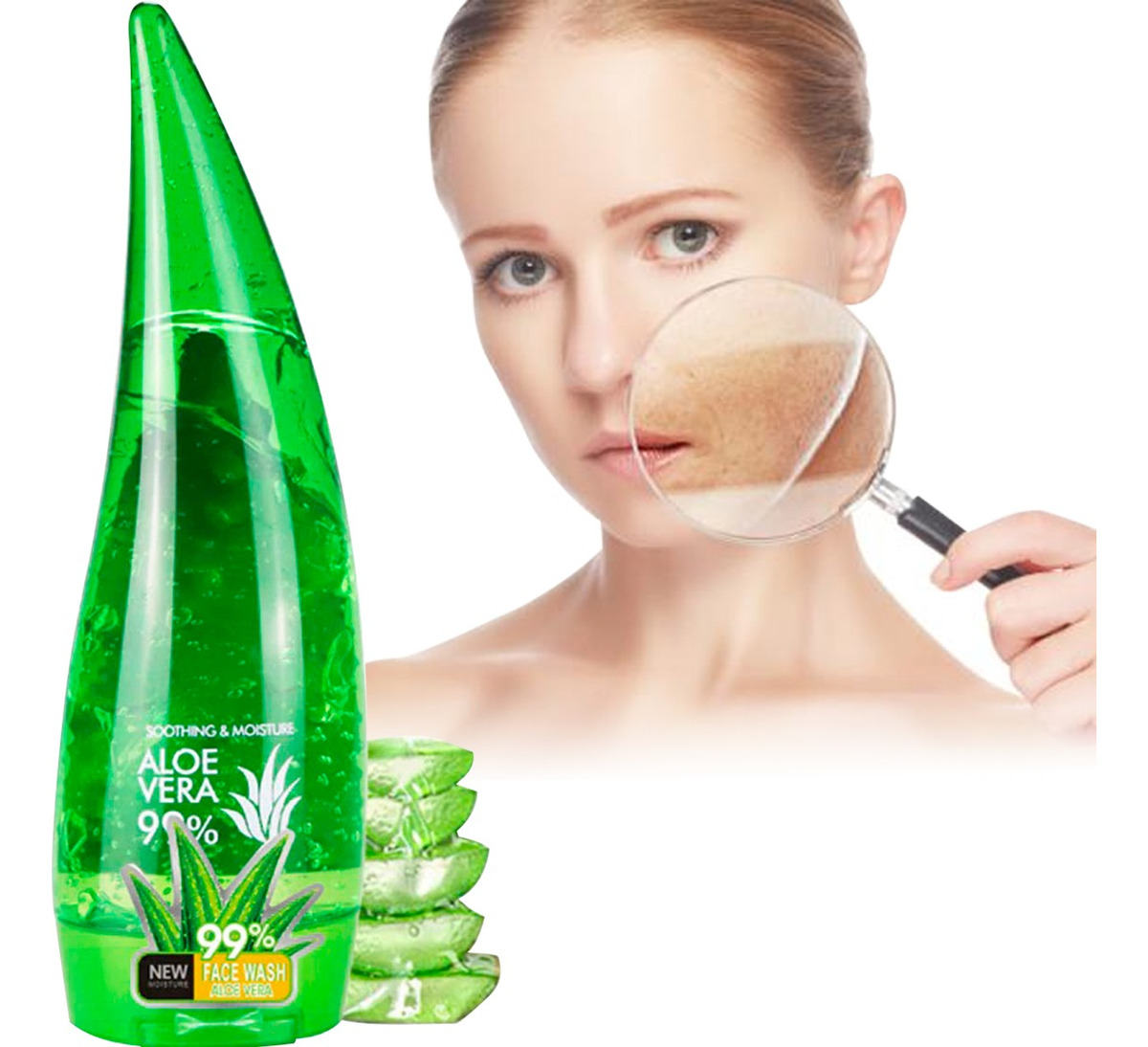 Aloe Vera 99% Gel Sabila Facial Blanqueamiento Cicatriz