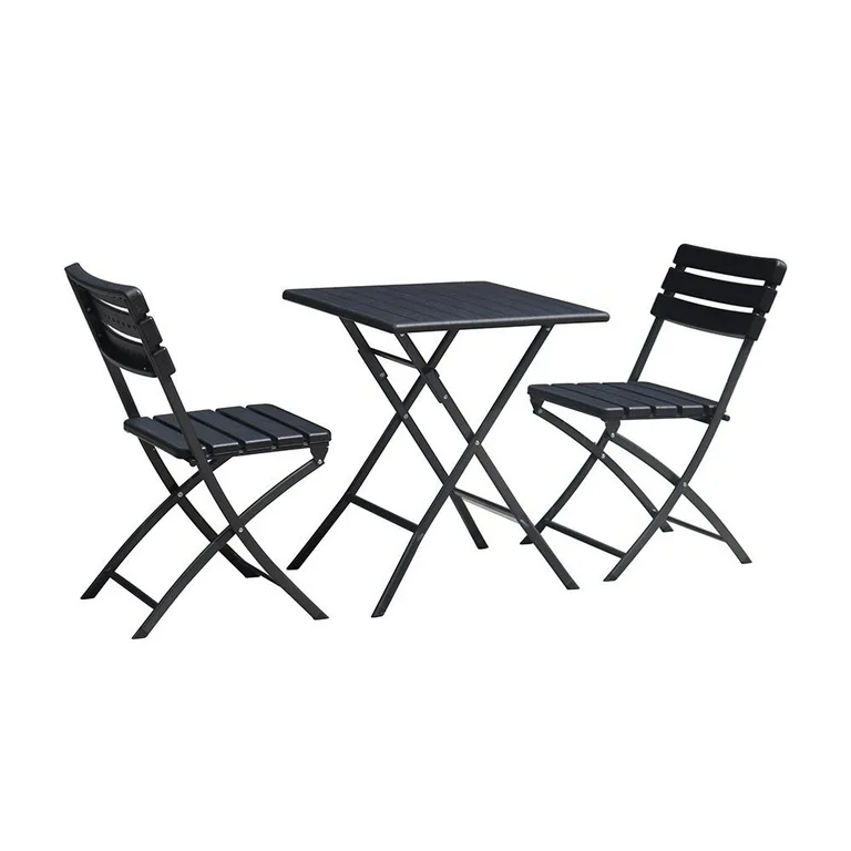 Desayunador comedor Bistro  mesa y sillas Plegables Negro 3 piezas Mainstays