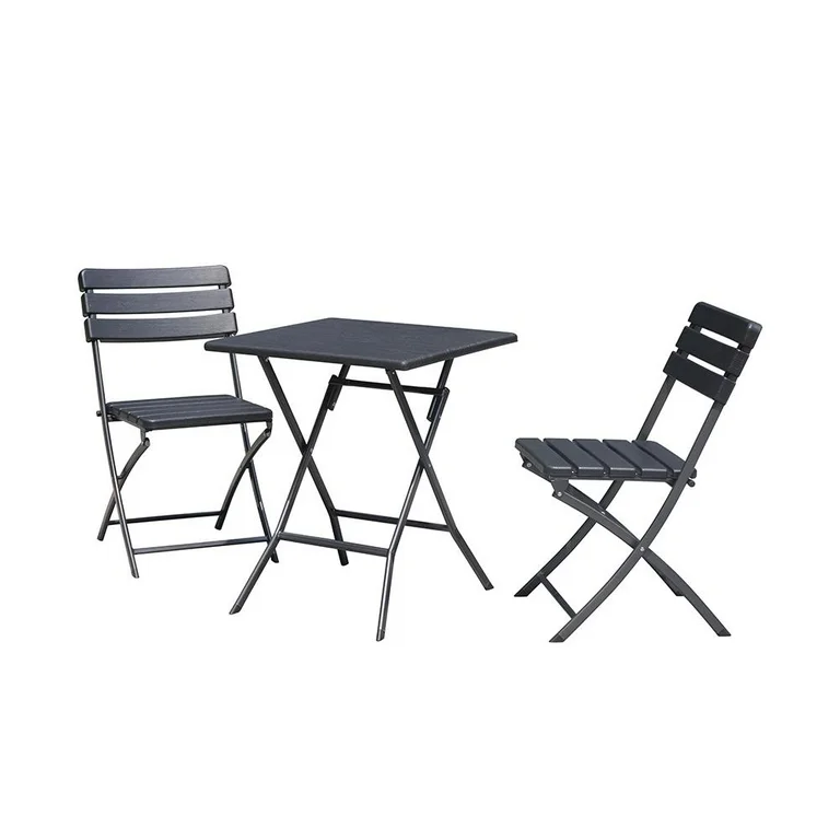 Desayunador comedor Bistro  mesa y sillas Plegables Negro 3 piezas Mainstays