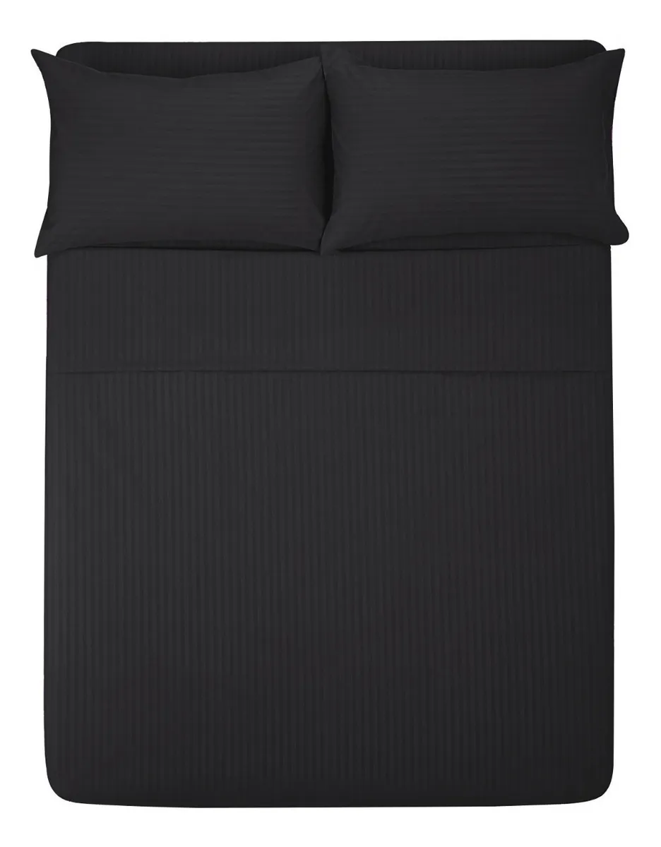 Sabanas Matrimonial 1800 Hilos de Microfibra Ultra Suaves Color Negro  Juego Completo