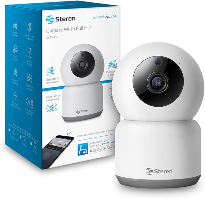 STEREN CCTV-218 Cámara de Seguridad Wi-Fi HD robotizada, visión Nocturna,