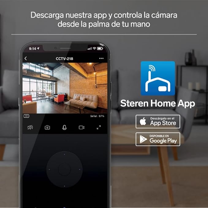 STEREN CCTV-218 Cámara de Seguridad Wi-Fi HD robotizada, visión Nocturna,